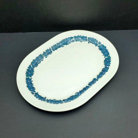 Corningware Other - Corning Centura Evening Song Platter Corningware Blue Floral Oval Serving Plate